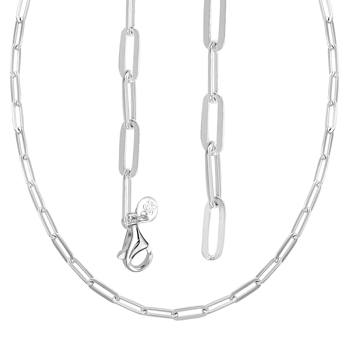 Paperclip Chain Necklace in Sterling Silver 20 Inches 10.90 Grams image number 3