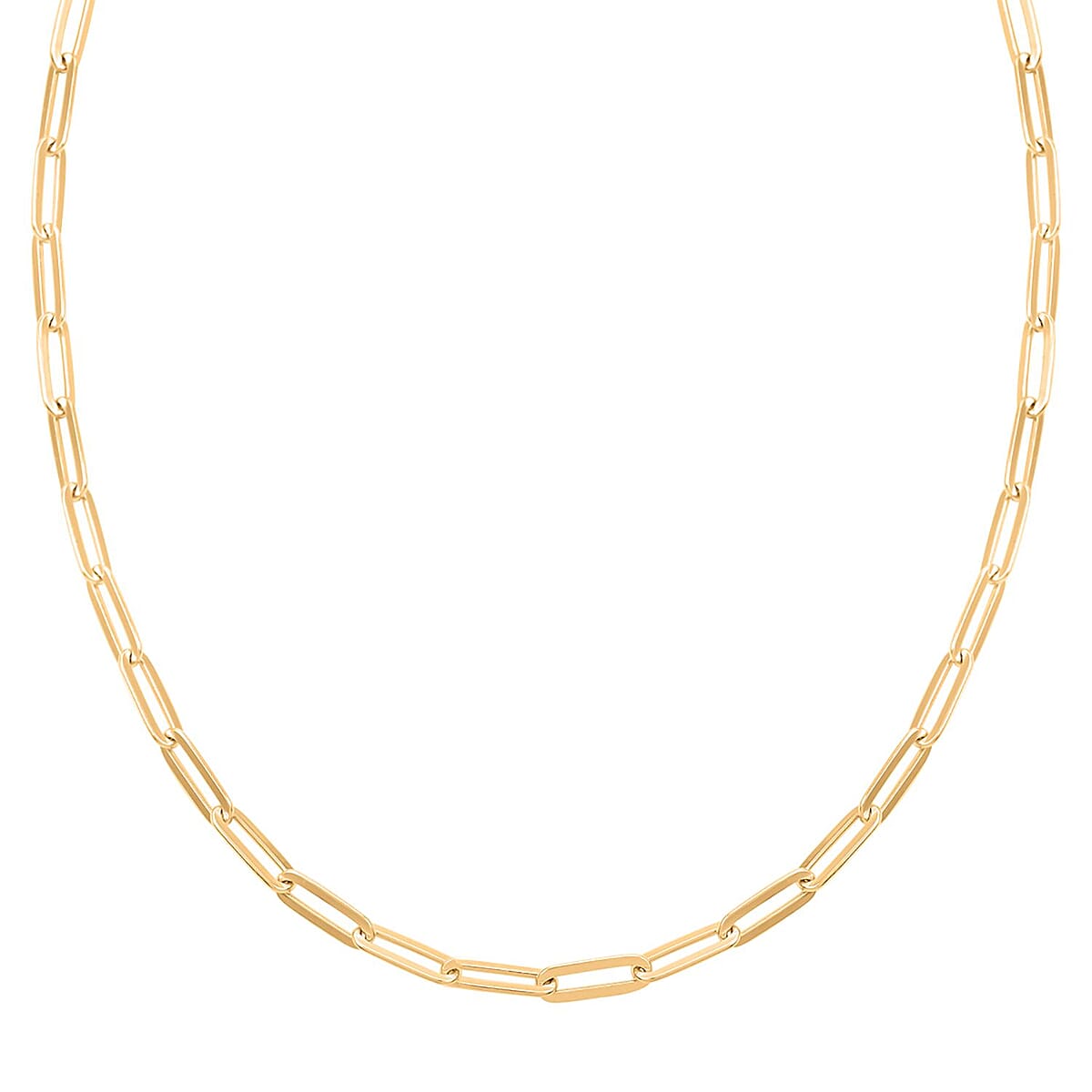 14K Yellow Gold Over Sterling Silver Paperclip Chain Necklace 20 Inches 10.50 Grams image number 0