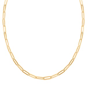 14K Yellow Gold Over Sterling Silver Paperclip Chain Necklace 20 Inches 10.50 Grams