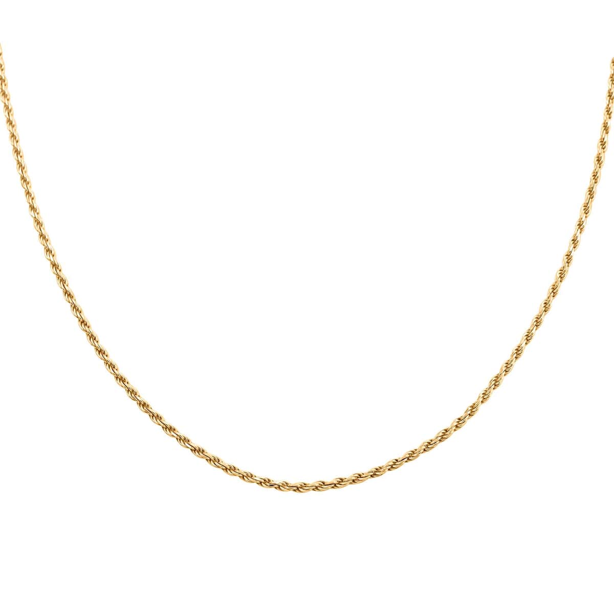 Italian 14K Yellow Gold Over Sterling Silver Rope Chain Necklace 22 Inches 10.8 Grams image number 0