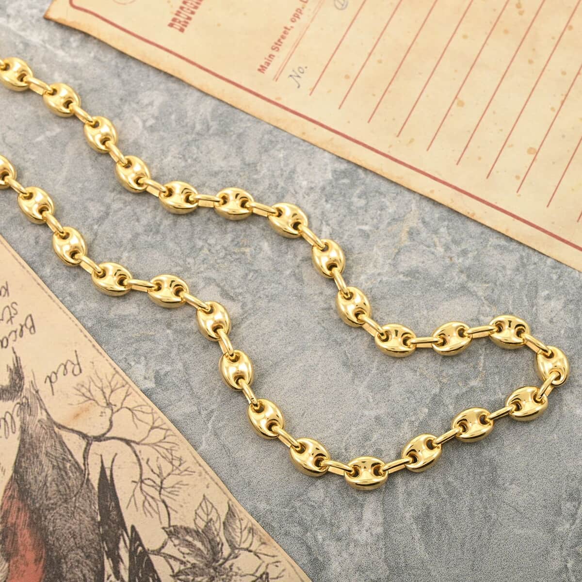 14K Yellow Gold Over Sterling Silver Necklace 20 Inches 20.80 Grams image number 1