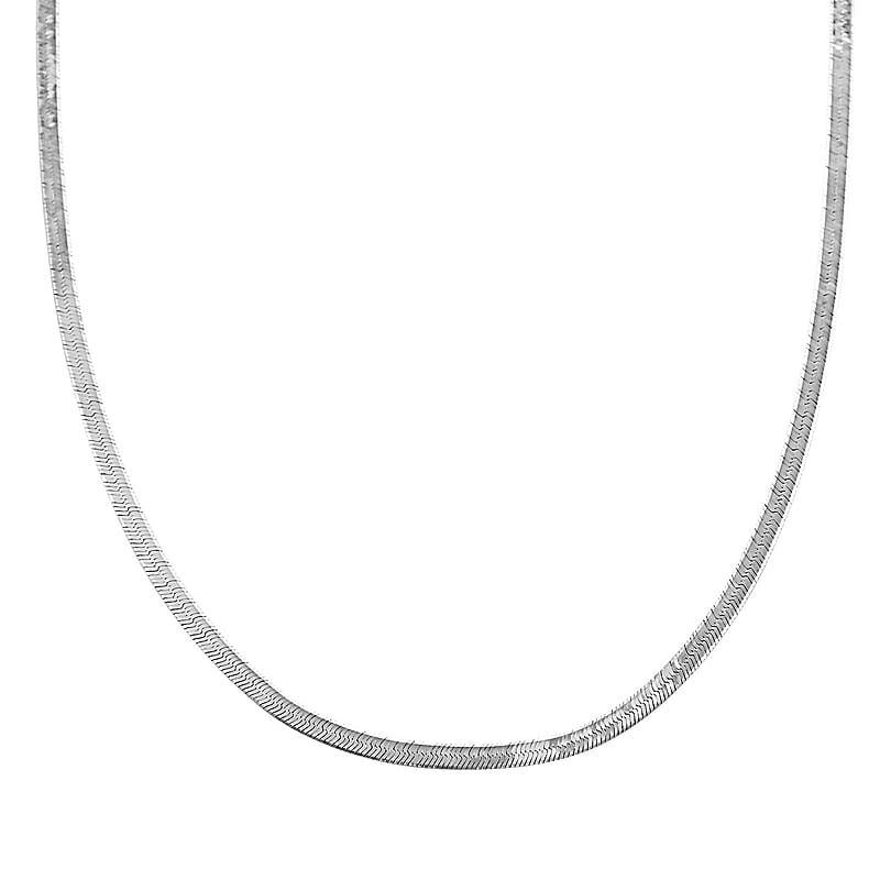 Herringbone Chain Necklace in Sterling Silver 20 Inches 6.50 Grams