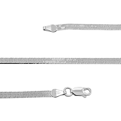 Herringbone Chain Necklace in Sterling Silver 20 Inches 6.50 Grams