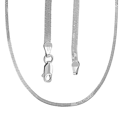 Herringbone Chain Necklace in Sterling Silver 20 Inches 6.50 Grams