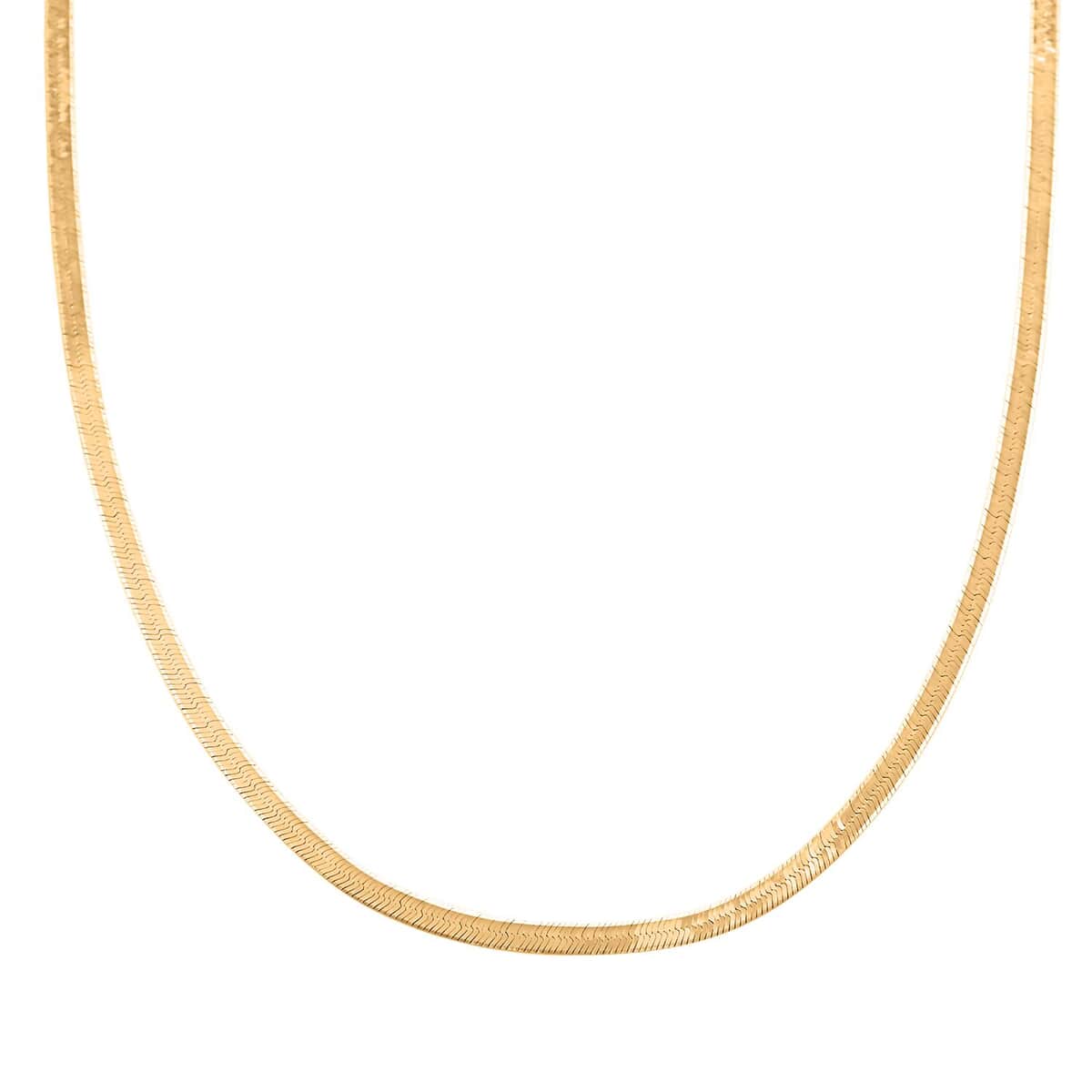 Herringbone Chain Necklace in 14K Yellow Gold Over Sterling Silver 20 Inches 6.50 Grams image number 0