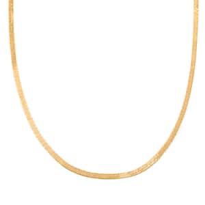 Herringbone Chain Necklace in 14K Yellow Gold Over Sterling Silver 20 Inches 6.50 Grams