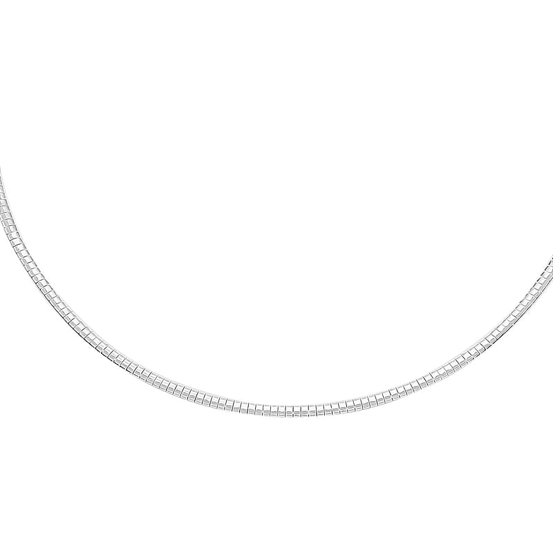 Sterling Silver 3mm Omega Necklace 18 Inches 11.70 Grams (Del. in 8-10 Days)