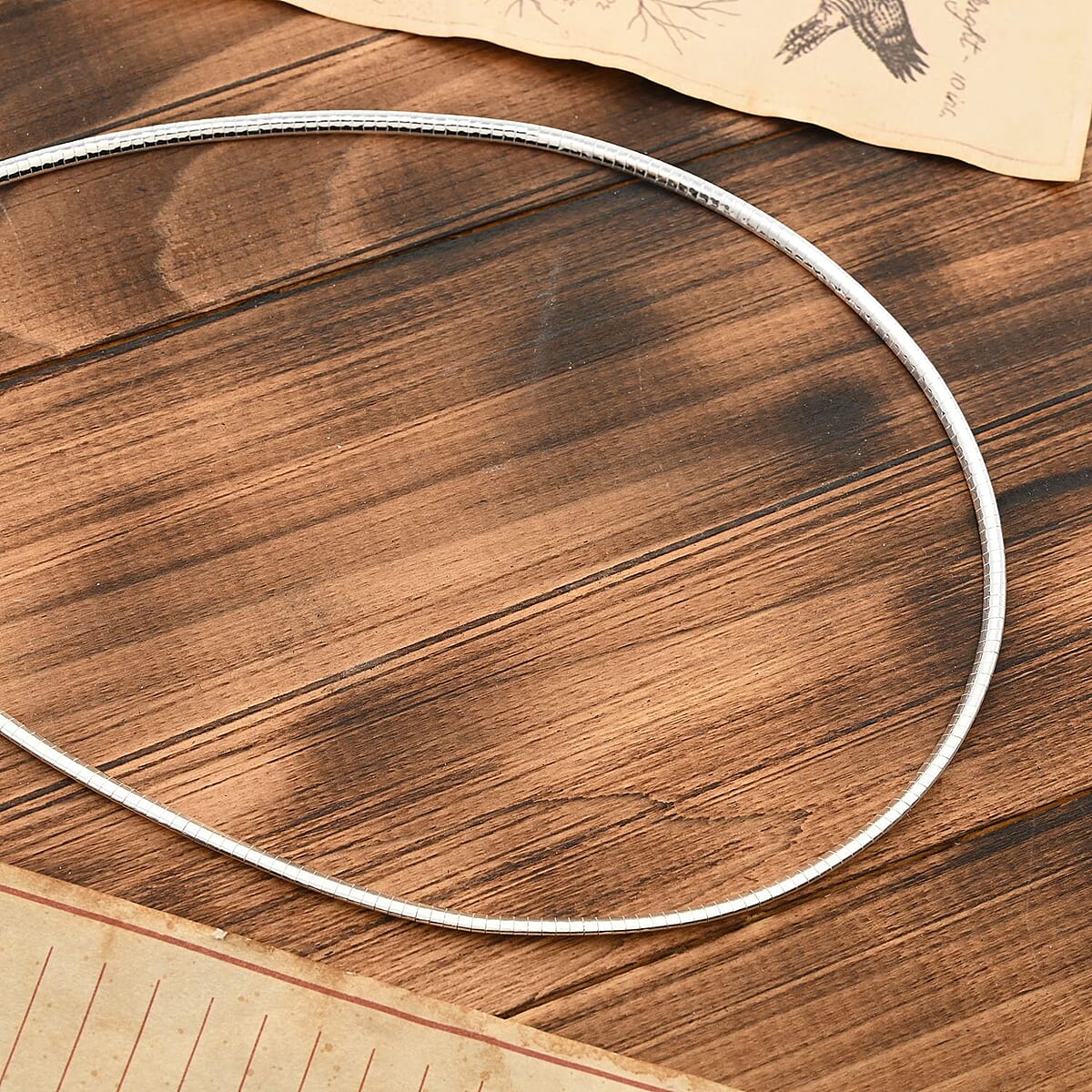 Sterling Silver 3mm Omega Necklace 18 Inches 11.70 Grams (Del. in 8-10 Days) image number 1