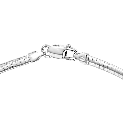Sterling Silver 3mm Omega Necklace 18 Inches 11.70 Grams (Del. in 8-10 Days)