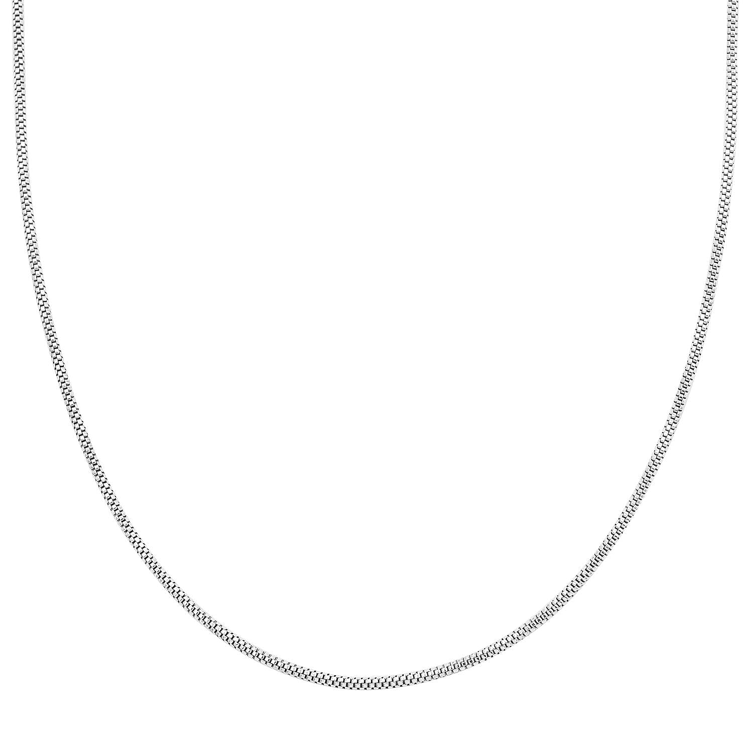 Rhodium Over Sterling Silver Diamond-Cut Coryana Necklace 24 Inches 10 Grams