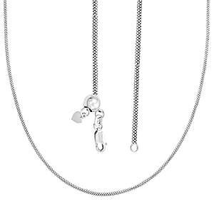 Rhodium Over Sterling Silver Diamond-Cut Coryana Necklace 24 Inches 10 Grams