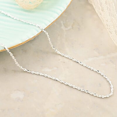 Italian Sterling Silver Twisted Necklace 18-24 Inches 4 Grams