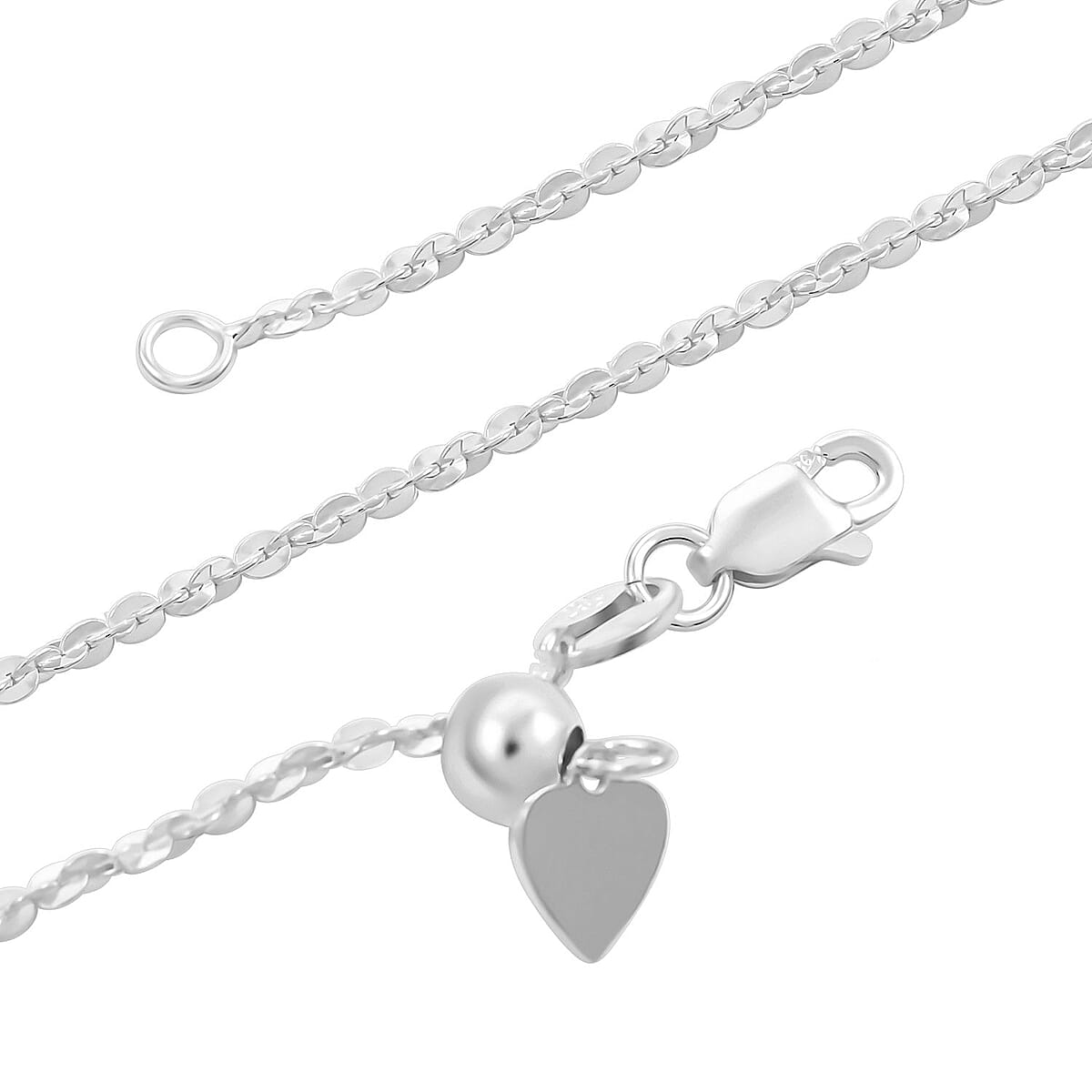 Italian Sterling Silver Twisted Necklace 18-24 Inches 4 Grams image number 2