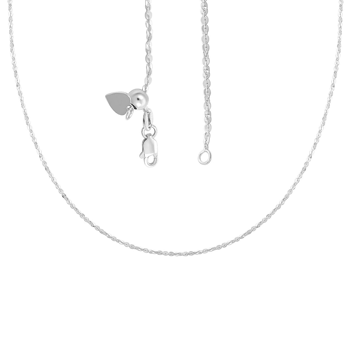 Italian Sterling Silver Twisted Necklace 18-24 Inches 4 Grams image number 3