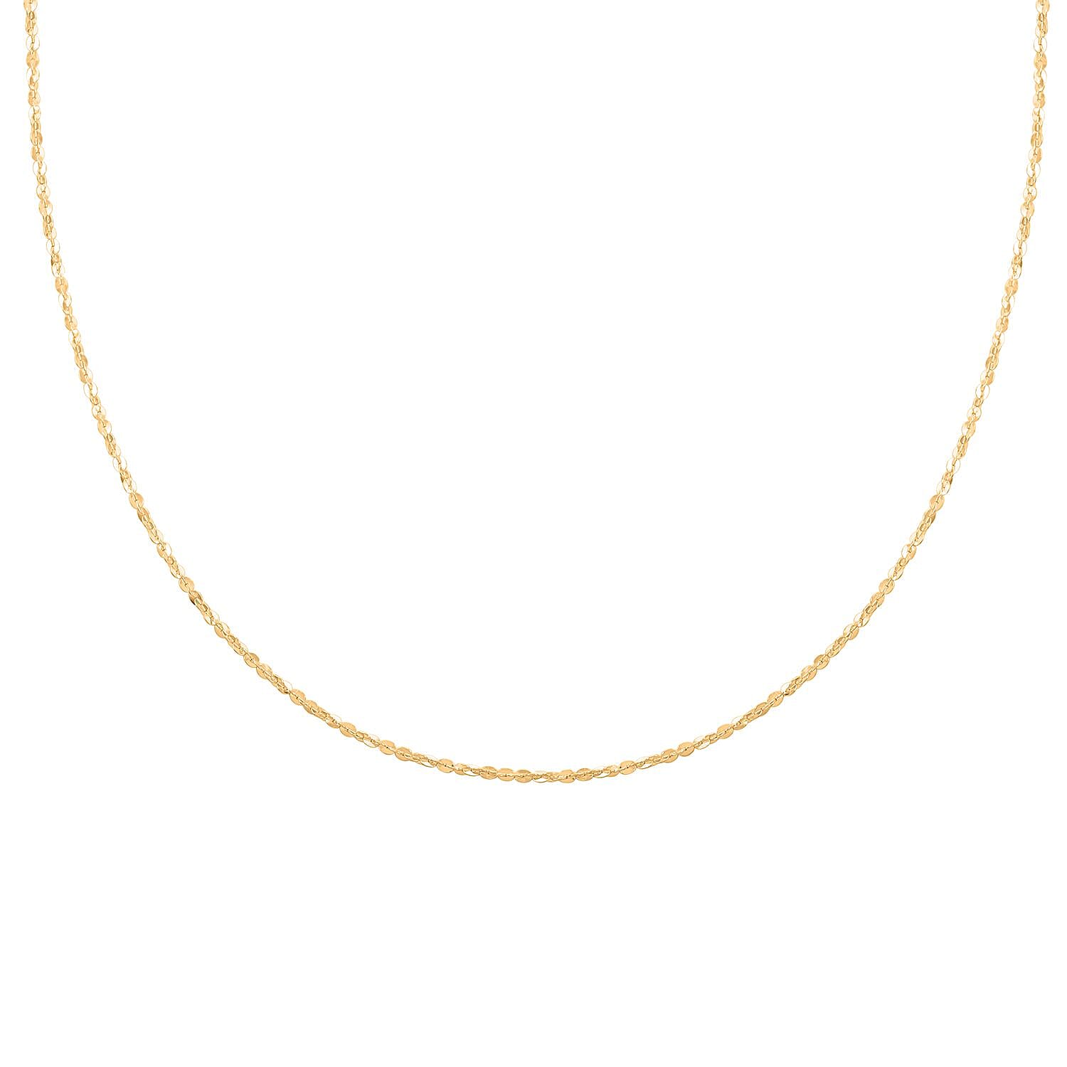 Italian 14K Yellow Gold Over Sterling Silver Twisted Necklace 18-24 Inches 4 Grams