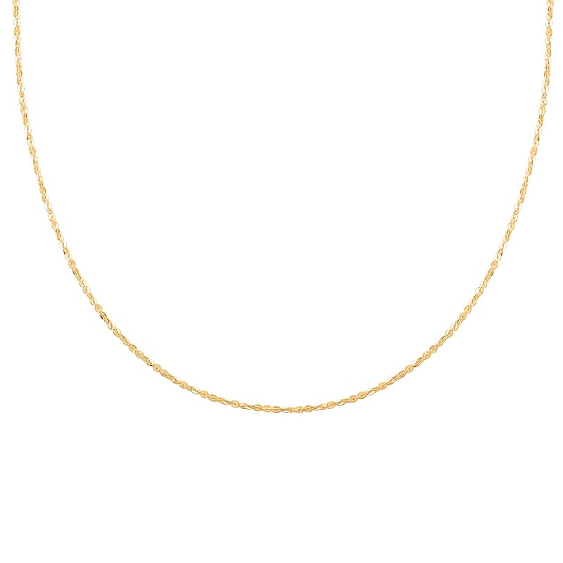 Italian 14K Yellow Gold Over Sterling Silver Twisted Necklace 18-24 Inches 4 Grams
