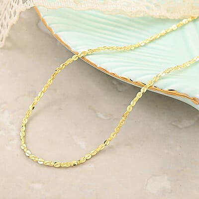 Italian 14K Yellow Gold Over Sterling Silver Twisted Necklace 18-24 Inches 4 Grams