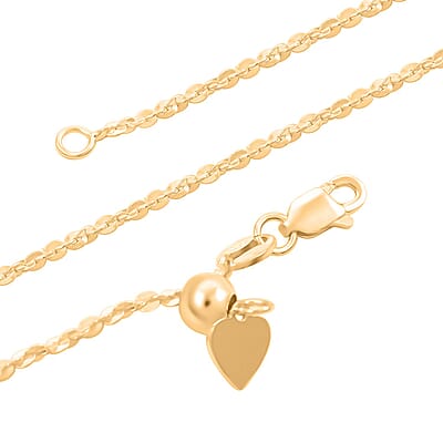 Italian 14K Yellow Gold Over Sterling Silver Twisted Necklace 18-24 Inches 4 Grams