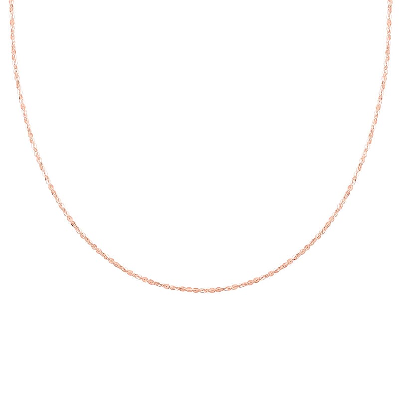 Italian 14K Rose Gold Over Sterling Silver Twisted Necklace 18-24 Inches 4 Grams