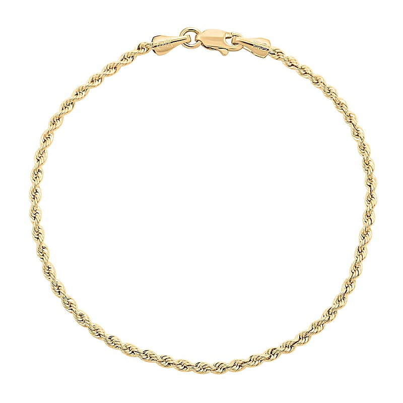 10K Yellow Gold 2.1mm Quint Rope Bracelet (7.00 In) 1.20 Grams