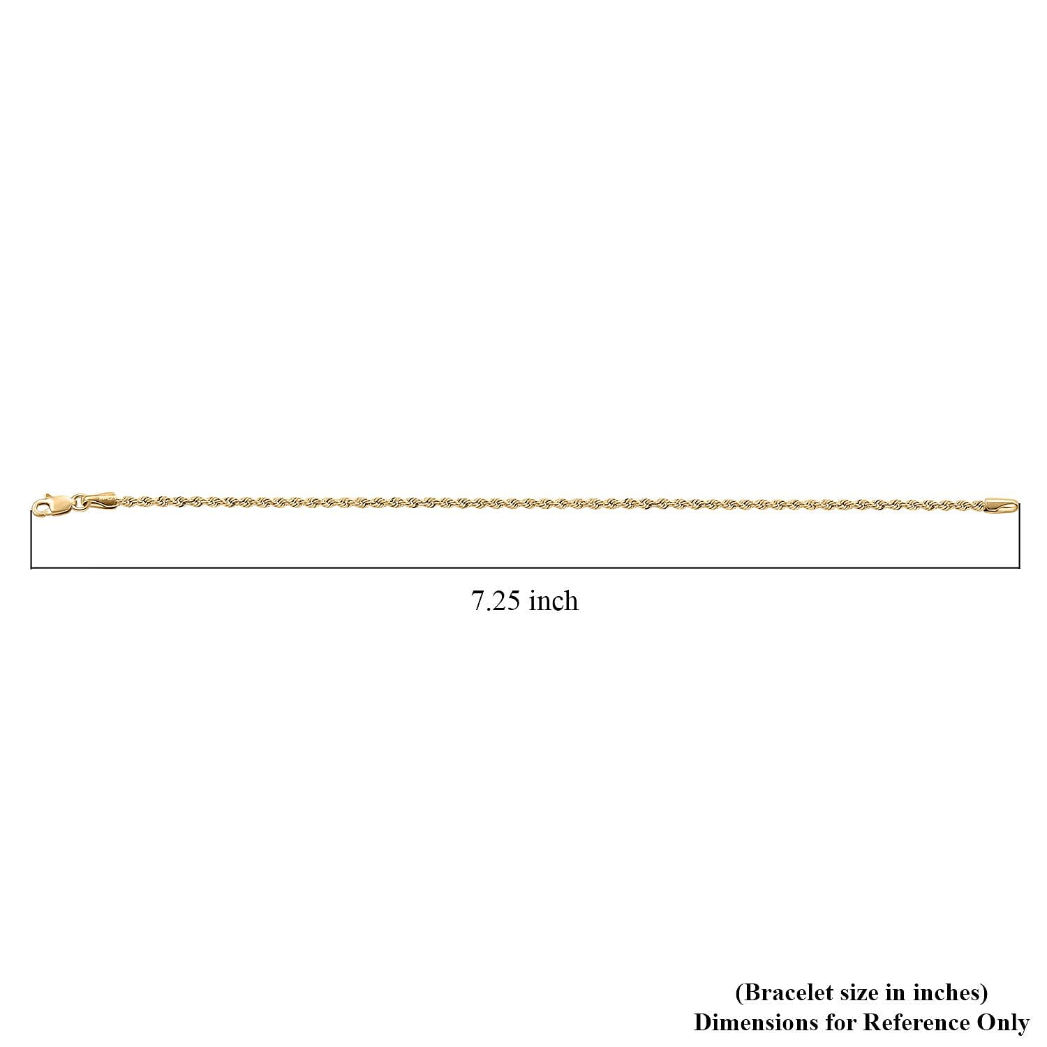 10K Yellow Gold 2.1mm Quint Rope Bracelet (7.00 In) 1.20 Grams