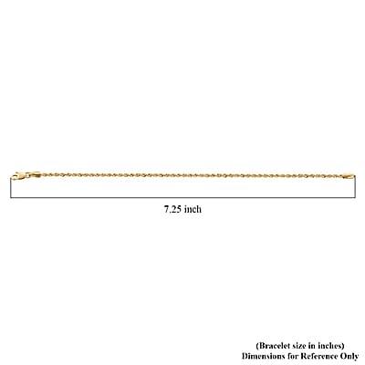 10K Yellow Gold 2.1mm Quint Rope Bracelet (7.00 In) 1.20 Grams