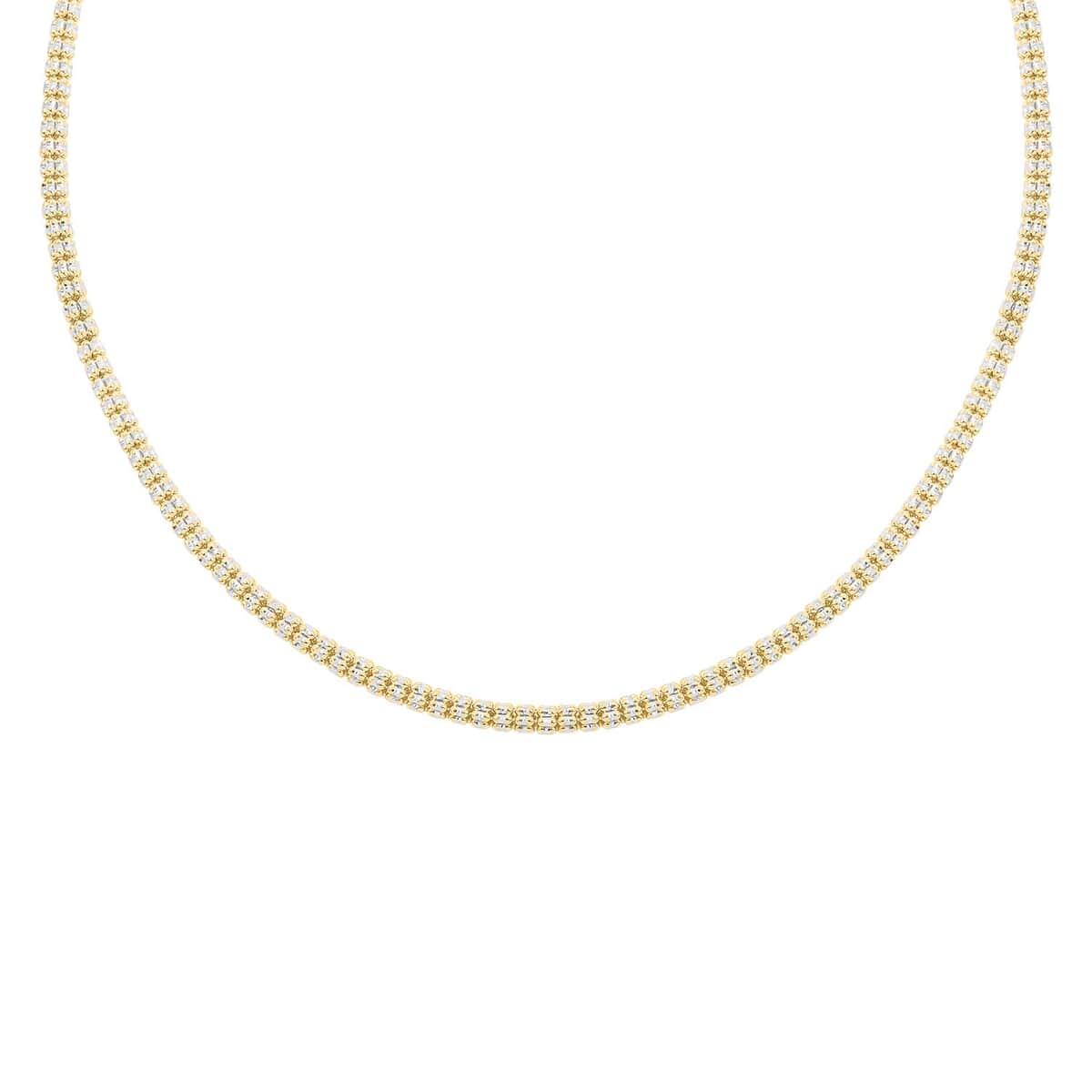 10K Yellow, White Gold 3.5mm Diamond-Cut Cylinder Chain Necklace 24 Inches 22.50 Grams image number 0