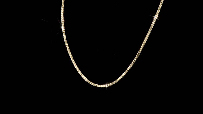 10K Yellow, White Gold 3.5mm Diamond-Cut Cylinder Chain Necklace 24 Inches 22.50 Grams
