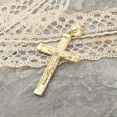 Made in America 10K Yellow Gold Crucifix Pendant 3.50 Grams