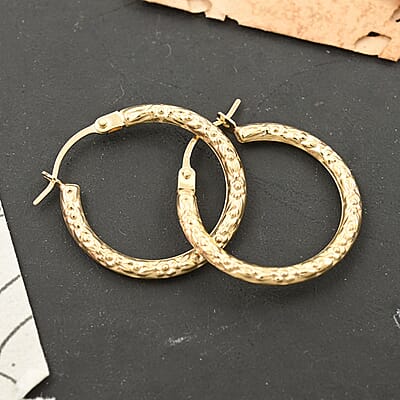 14K Yellow Gold Hoop Earrings 0.50 Grams