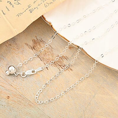 Sterling Silver Adjustable Link Chain Necklace 24 Inches 2.80 Grams