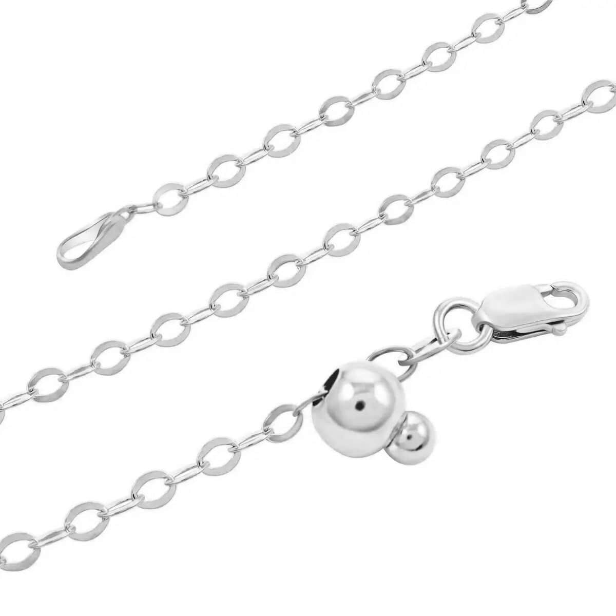 Sterling Silver Adjustable Link Chain Necklace 24 Inches 2.80 Grams image number 2