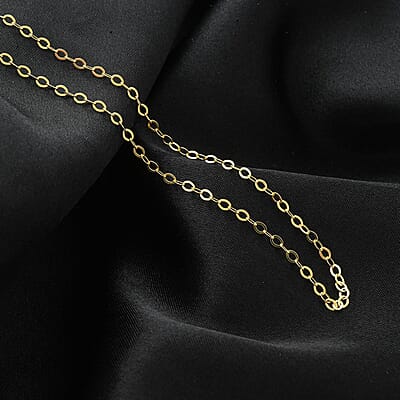 14K Yellow Gold Over Sterling Silver Adjustable Link Chain Necklace 24 Inches 2.80 Grams