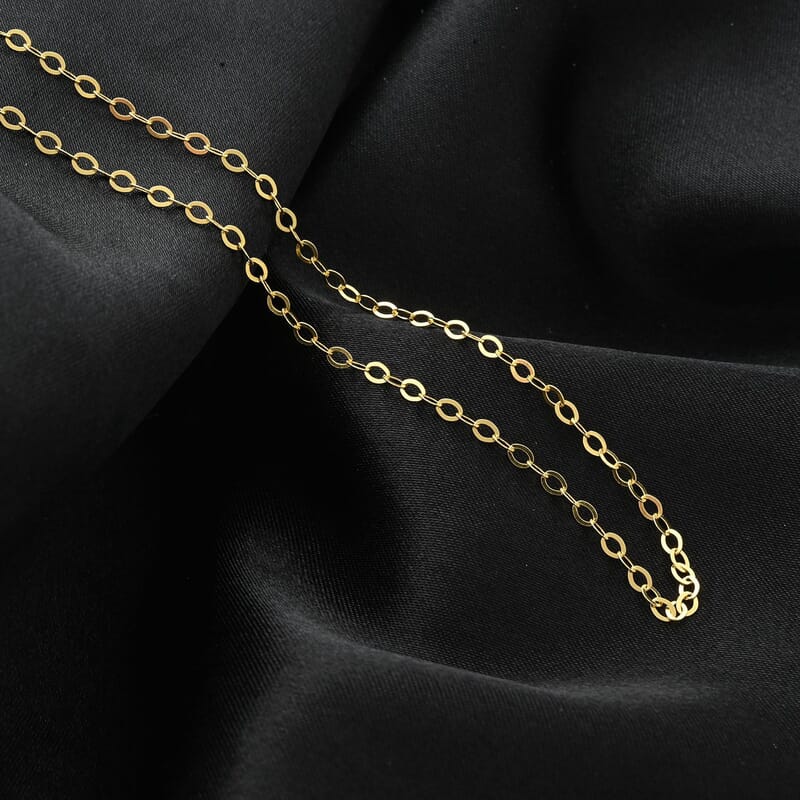 14K Yellow Gold Over Sterling Silver Adjustable Link Chain Necklace 24 Inches 2.80 Grams