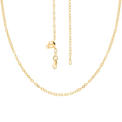 14K Yellow Gold Over Sterling Silver Adjustable Link Chain Necklace 24 Inches 2.80 Grams