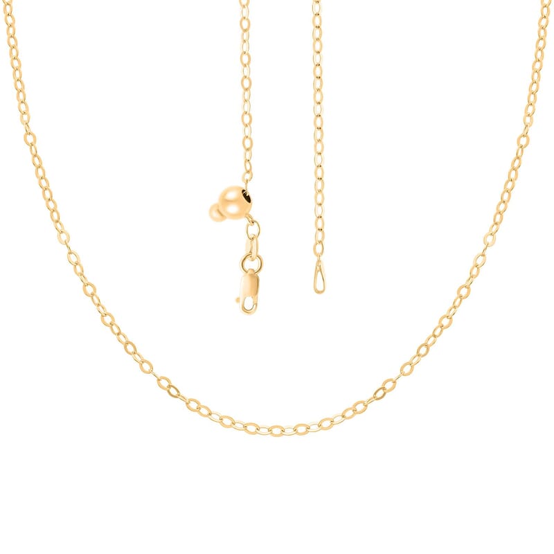 14K Yellow Gold Over Sterling Silver Adjustable Link Chain Necklace 24 Inches 2.80 Grams