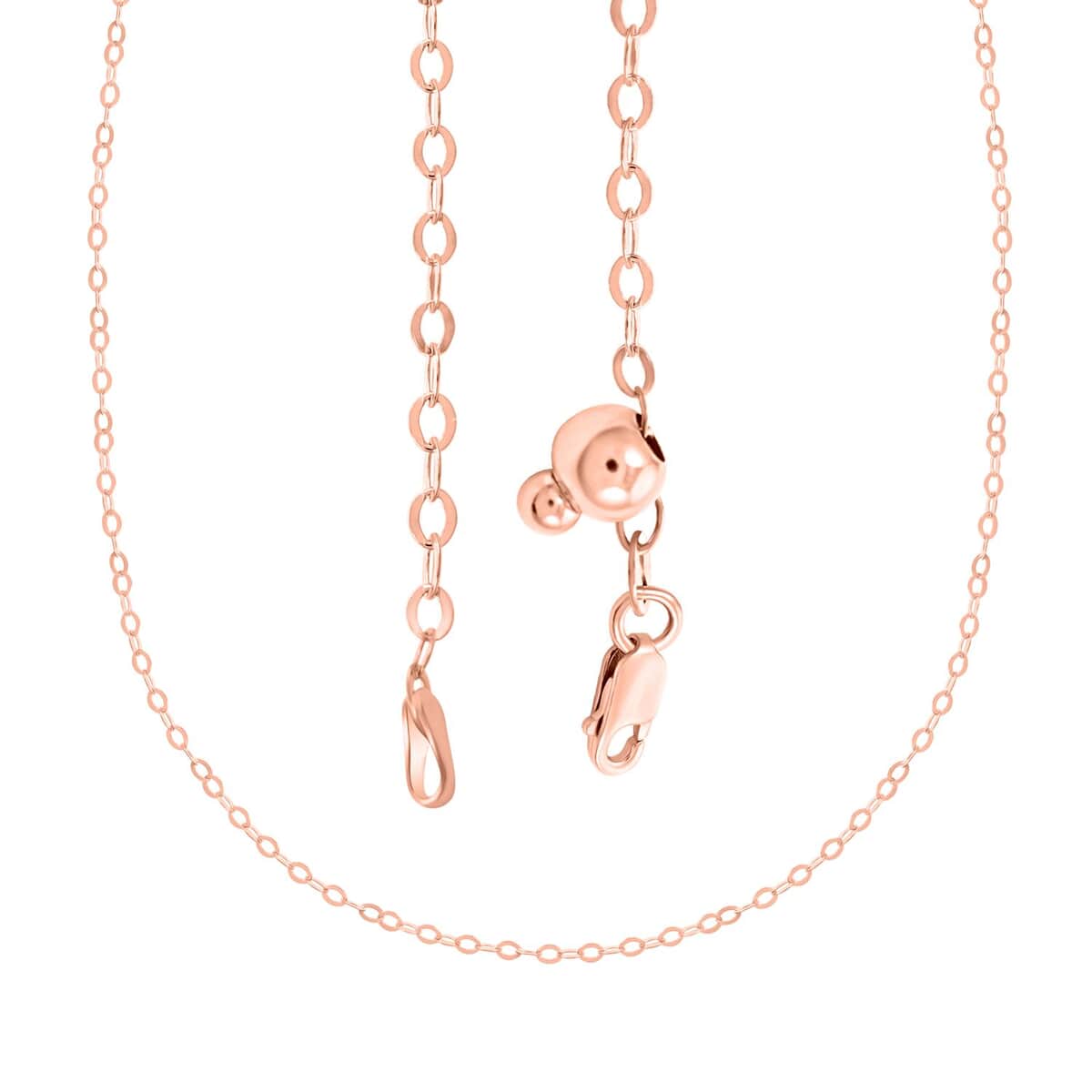 14K Rose Gold Over Sterling Silver Adjustable Link Chain Necklace 24 Inches 2.80 Grams image number 3