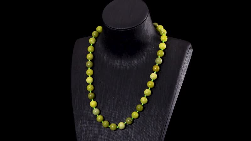 Connemara Marble Beaded Necklace 18-20 Inches in Stainless Steel 300.00 ctw