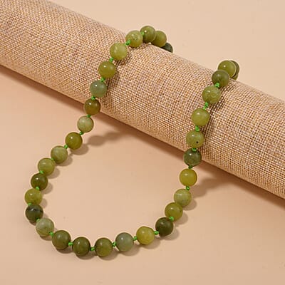 Connemara Marble Beaded Necklace 18-20 Inches in Stainless Steel 300.00 ctw