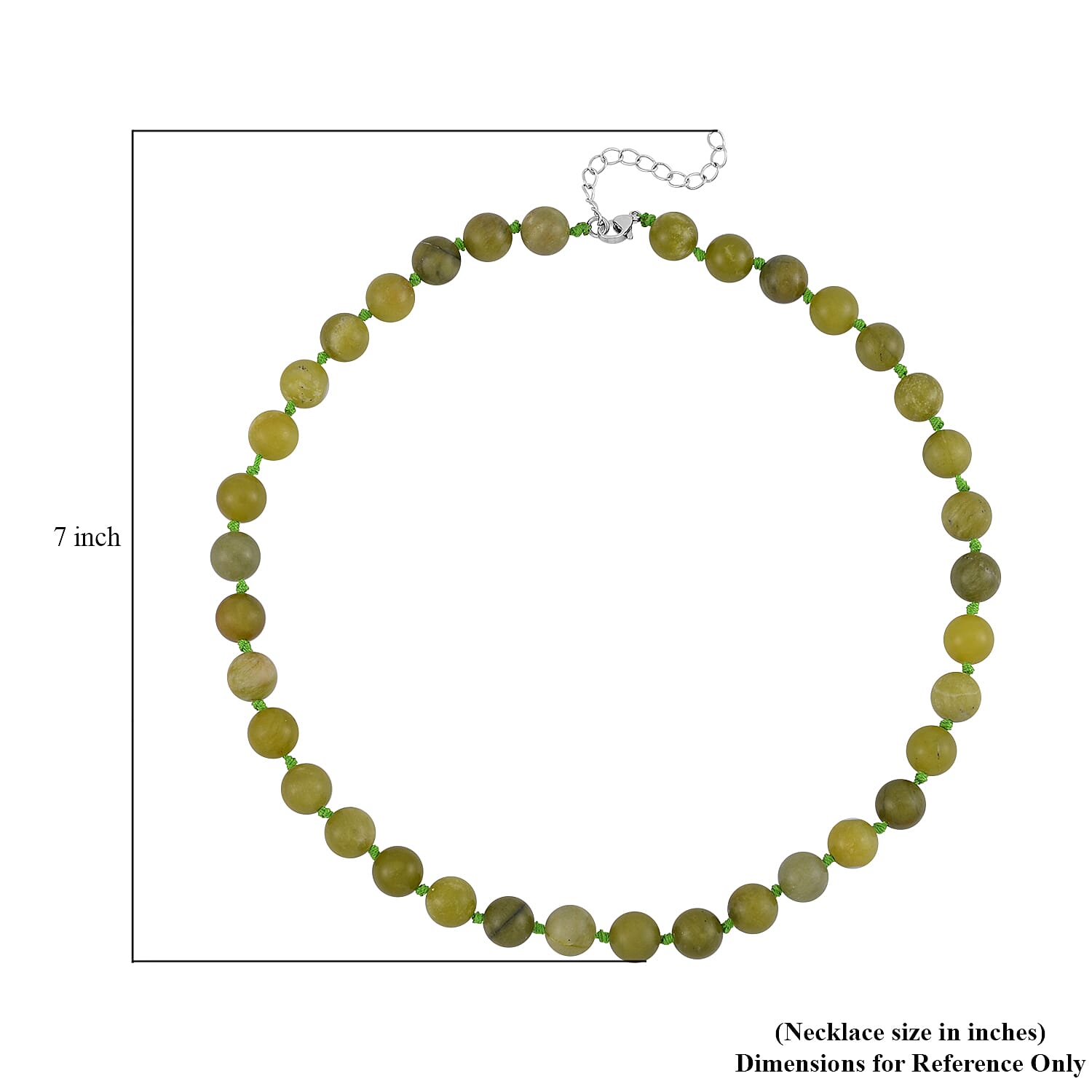 Connemara Marble Beaded Necklace 18-20 Inches in Stainless Steel 300.00 ctw