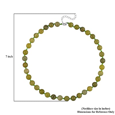 Connemara Marble Beaded Necklace 18-20 Inches in Stainless Steel 300.00 ctw