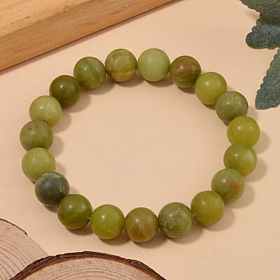 Connemara Marble Beaded Stretch Bracelet 140.00 ctw