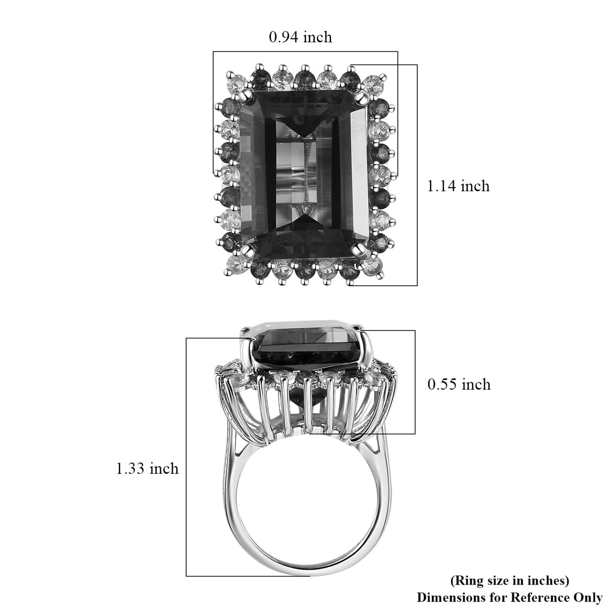 AAA Anahi Ametrine, Multi Gemstone Ring in Platinum Over Sterling Silver (Size 8.0) 25.00 ctw image number 5