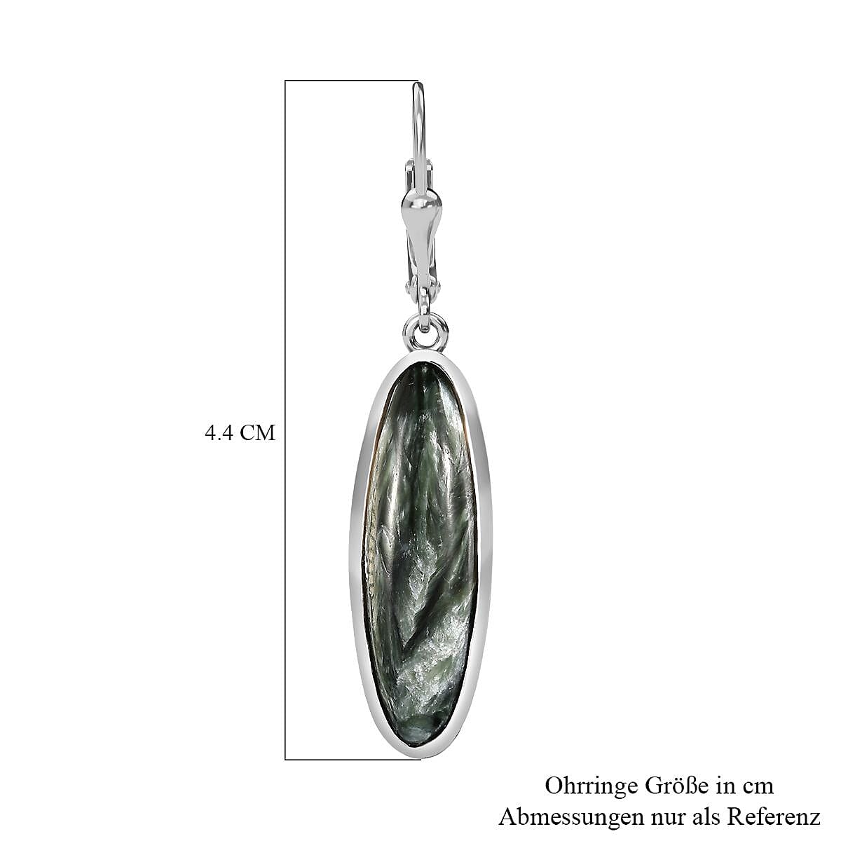 Siberian Seraphinite Lever Back 9.30 ctw Earrings in Platinum Over Sterling Silver
