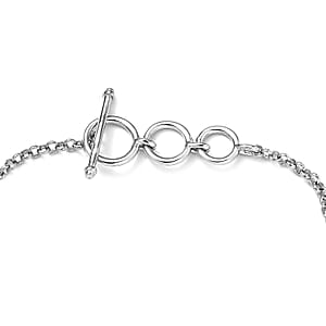 Karis African Amethyst Cross Bracelet in Platinum Bond (6.50-8.00In) 4.40 ctw