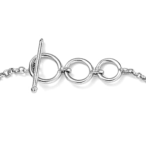 Karis Sky Blue Topaz Cross Bracelet in Platinum Bond (6.50-8.00In) 5.75 ctw