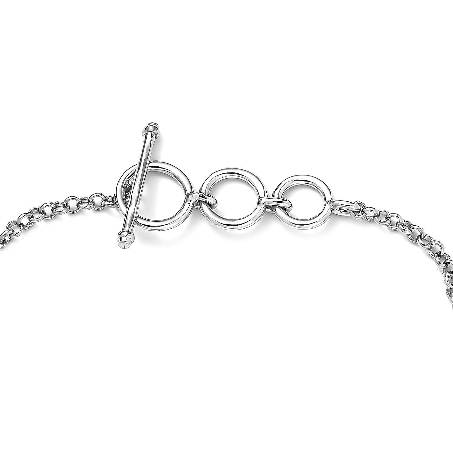 EverTrue Multi Gemstone Cross Bracelet in Platinum Bond (6.50-8.00In) 4.50 ctw