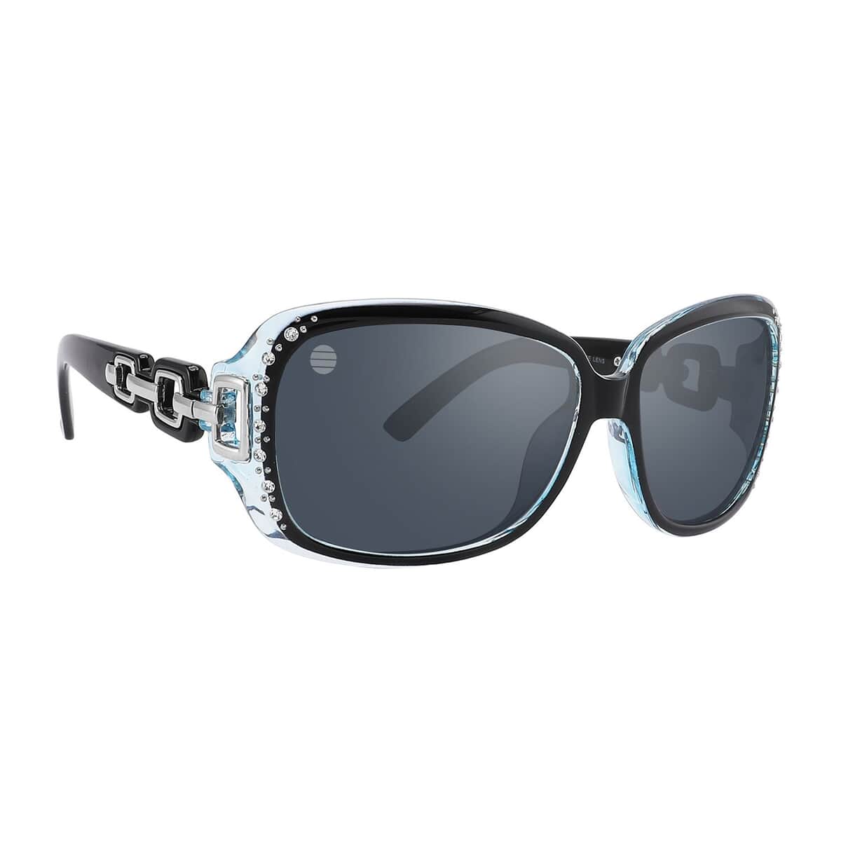 SolarX UV400 Polarized PC Women's Fashion Sunglasses with Rhinestones -Blue