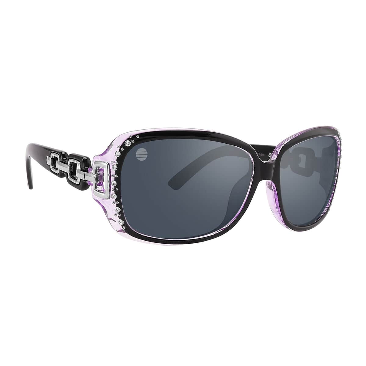 SolarX UV400 Polarized PC Women's Fashion Sunglasses with Rhinestones -Purple image number 0