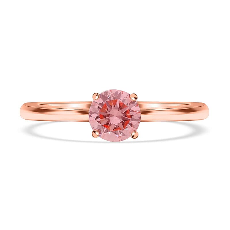 SGL Certified 14K Rose Gold Lab Grown Pink Diamond (VS) Ring (Size 10.0) 0.50 ctw